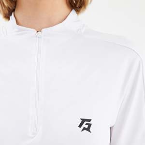 Veste blanche à col montant 1/2 zip pour le printemps - Product Image 3