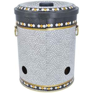 175x225mm Récipient de stockage de nourriture en métal Motif mosaïque géométrique Poubelle à pommes de terre et oignons Capacité de 5L - Product Image 3