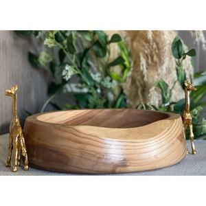 Bol décoratif en bois massif avec support pour figures humaines dessus de table poli pour fournitures d'hôtel ou usage domestique à un prix économique - Product Image 5