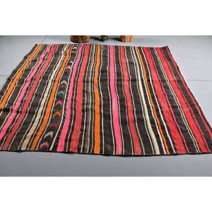 Tapis traditionnel en laine marron 6.6x7.8 pieds fait à la main Vintage turc Patchwork Rectangle Latex pour adolescent chevet couloir tapis marron - Product Image 4