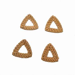 Componente de Joyería Tejido a Mano con Encanto de Ratán Natural para Crear Pendientes y Collares con Estilo Rústico - Product Image 1