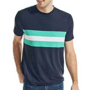 Camiseta de cuello redondo de corte Regular para hombre, Camiseta lisa de algodón 100%, Camiseta ajustada con logotipo bordado personalizado para hombre - Product Image 1