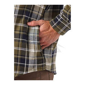 <b>Mens</b> Heavyweight Long Sleeve <b>Sherpa</b> Lined Shirt Jacket Cozy <b>Fleece</b> Lined Shacket for Work and Outdoor Use Olive Sky - Product Image 5