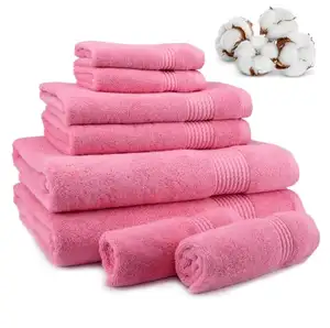 纯100% 棉浴巾6 pc一套，适用于家庭豪华酒店水疗泳池边，价格具有竞争力，由Avior Industries PVT LTD提供