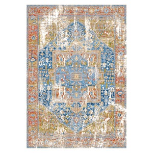 Tapis de salon en chenille antidérapant, imprimé numérique effet marbre multicolore neutre, lavable en machine, vente en gros RUGS DEPOT LXDP-0426 - Product Image 1