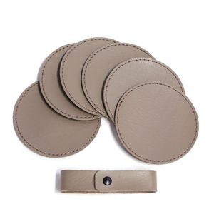 Dessous de verre en cuir véritable vintage de luxe personnalisé protecteur de table lavable pour restaurants produit d'artisanat en cuir véritable - Product Image 4