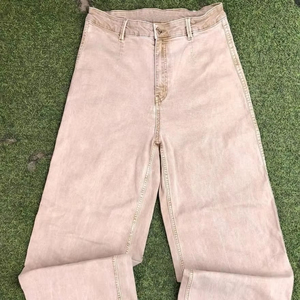 Jeans droits décontractés personnalisables 100% coton foncé délavé respirant imperméable avec patchs de taille personnalisés disponibles en grandes tailles - Product Image 1