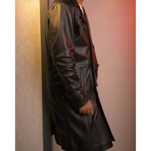 Men's Classic <b>Black</b> Vintage Slim Fit Trench Coat Long <b>Overcoat</b> Zipper Closure Blazer Printed for Casual Formal Wear for Winter - Product Image 5
