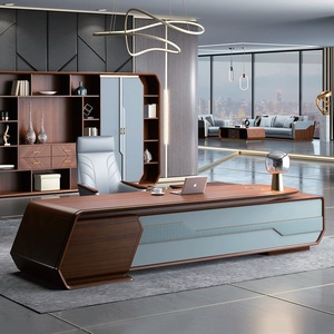 Escritorio Ejecutivo de Madera de Nogal Sólido, Moderno y Ergonómico, Estación de Trabajo de Oficina, Muebles para el Hogar Sostenibles de Primera Calidad - Product Image 2