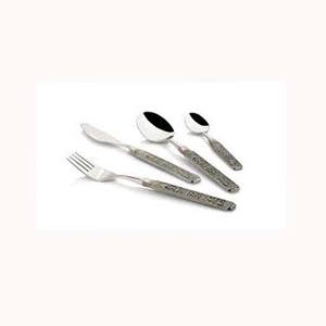 Handmade Elegant Silver Polished Stainless Steel Cutlery Set Thick Round <b>Wooden</b> <b>Handle</b> Design Royal Flatware School Use - Product Image 3