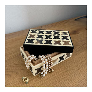 Boîte d'emballage de bijoux en incrustation d'os de qualité supérieure avec une finition décorative de qualité supérieure Nouvelle arrivée Boîte en incrustation d'os faite à la main de qualité supérieure - Product Image 1