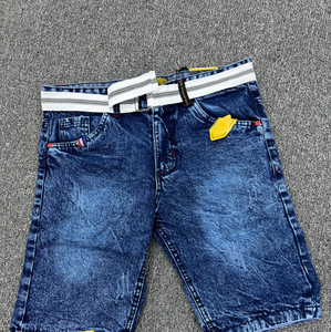 กางเกงยีนส์ยาวถึงเข่าสำหรับผู้ชายกางเกงขาสั้นผ้ายีนส์ทรงแบ็กกี้เอวสองชั้นแบบวินเทจปักแนวสตรีทแวร์ - Product Image 4
