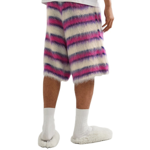 Venta caliente OEM de alta calidad de los hombres de Mohair Shorts en blanco al por mayor Unisex Tallas grandes Mohair Shorts Casual Streetwear personalizado - Product Image 3