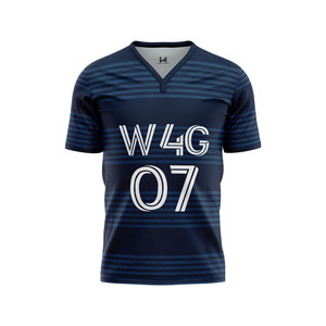 Camisetas de Fútbol Personalizadas al por Mayor de Alta Calidad con Nombre de Equipo Estampado en la Parte Delantera, Nuevos Diseños, Uniforme de Fútbol Unisex, 100% Poliéster - Product Image 1