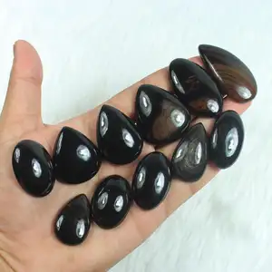 Pedra preciosa de cobre natural para fazer joias Cabochões de cobre soltos Cabochões de obsidiana feitos à mão Pedras preciosas em massa para pingente