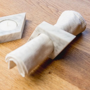 Servilletero de mármol blanco de diseño, hecho a mano, de piedra sólida, accesorio para mesa de comedor, moderno y lujoso, para hoteles y restaurantes. - Product Image 2