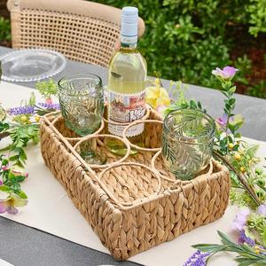 Water Hyacinth Six Section Kitchen Storage Bottle Holder Handmade Storage Basket Wholesale eco-friendly Made in Vietnam - Product Image 4