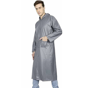 Chubasquero transpirable de una pieza de poliéster impermeable con logotipo personalizado impreso, chubasquero para motociclista con bolsillos - Product Image 1