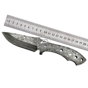 Vente en gros de lames blanches en acier damas à 192 couches, couteau de poche de chasse Bushcraft fait à la main avec motifs de goutte de pluie, qualité bricolage - Product Image 6