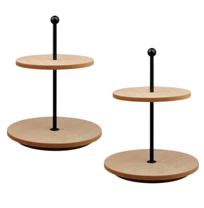 Soporte para Tartas de Estilo Moderno de un Solo Nivel, Soporte Redondo de Madera de Acacia para Cupcakes, Postres, Bodas, Cumpleaños, Exhibición de Aperitivos - Product Image 4
