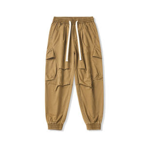 Pantalon de survêtement en molleton ample pour homme, taille mi-haute, 100% coton, jogging, logo brodé, décontracté, taille élastique, style streetwear, séchage rapide - Product Image 1