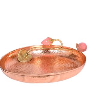 Assiette décorative de cuisine en cuivre, service de vaisselle en cuivre Design Unique et martelé - Product Image 1