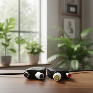 อะแดปเตอร์เสียง 3.5 มม. มินิแจ็คเป็น 2x RCA ตัวเมีย สีดำ ตัวแปลงสัญญาณแบบแยก - Product Image 2