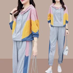 Conjuntos de dos piezas, chándal para mujer, traje de gran tamaño, trajes de pantalón de otoño, sudadera femenina, sudadera deportiva sólida, ropa deportiva - Product Image 2