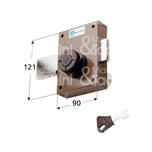 Serrure latérale à pompe ambidextre avec cylindre indéchirable, ouverture interne avec bouton - Product Image 1