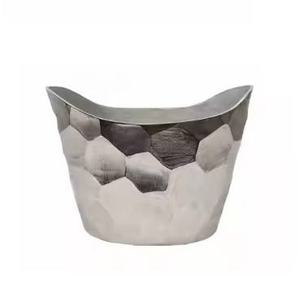 Hammered Stainless Steel Party Use Tub Wine Bottle Cooler Beverage for Party Bar Tools Wedding <b>Table</b> Top Use <b>Ice</b> <b>Bucket</b> Tub - Product Image 1