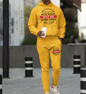 Ensemble survêtement homme Mono Riders : sweat à capuche court et pantalon de jogging, logo personnalisé imprimé, 100% coton, hiver - Product Image 5