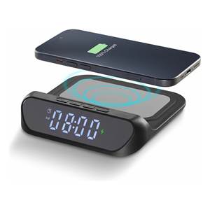 HORLOGE INTELLIGENTE 15W Support de charge sans fil et support noir Cavo Caricabatterie WIRELESSCLOCK2K - Product Image 3