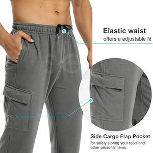 กางเกงวอร์มคาร์โก้ผ้าคอตตอนสำหรับ100% กางเกงวอร์มแห้งเร็วสั่งผลิตได้ตามต้องการ - Product Image 3