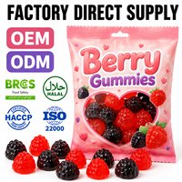 Bonbons Gélifiés à la Framboise, Saveur Fruitée Acidulée et Sucrée, Doux, Halal, Vente en Gros, Personnalisé, OEM, Marque Privée, TIK TOK, Sac en Vrac