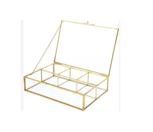 철 및 유리 보석 디스플레이 케이스 장식 항목 상자 테이블 도자기 빈티지 홈 액세서리 가격 판매 투명 보석 상자