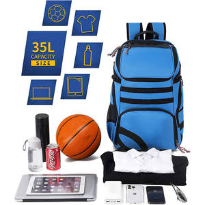Sac à dos de football personnalisé, sac à dos de sport avec compartiment pour ballon - Sac de sport pour tous les sports, gymnase pour basketball, football, volley-ball - Product Image 1
