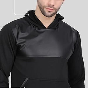 เสื้อฮู้ดดี้หนังสั่งทำราคาถูก MOQ ต่ำ / สีพื้นและลายพิมพ์ เสื้อฮู้ดดี้ผู้ชายทรงหนา สไตล์โดดเด่น มีจำหน่าย - Product Image 6