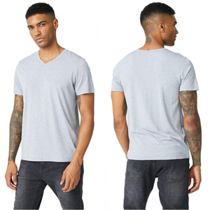 Camiseta personalizada de bambú con cuello de pico para hombre, fabricantes de ropa para hombre al por mayor, camiseta de alta calidad de bambú Spandex, camiseta para hombre - Product Image 4