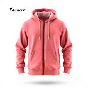 Edenscraft Bangladesh Sweat à capuche pour homme Haute qualité Durable Fermeture éclair Confortable Chaud Décontracté Streetwear Couleur Unie Hiver - Product Image 3