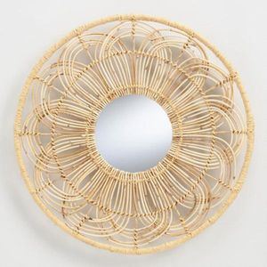 Miroirs ovales en bois à usage domestique et hôtelier pour la décoration de salle de bain Miroir fait main avec cadre en rotin naturel - Product Image 6