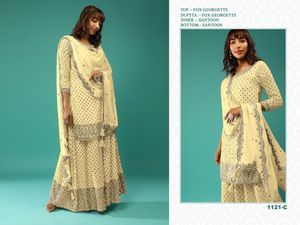 Style ethnique pakistanais indien pur Georgette broderie Collection mariage lourd Salwar Kameez costume Dupatta adultes robes de soirée - Product Image 4