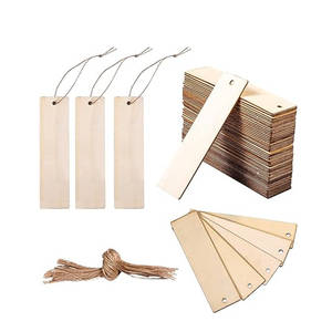 Marcapáginas de Madera Rectangular Natural Personalizado, Estilo Arte Popular, con Borlas, Pulido, para Grabado Láser, Regalo - Product Image 5