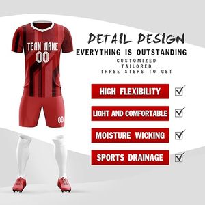 Chándal de camiseta de fútbol con sublimación de poliéster de secado rápido de alta calidad, logotipo personalizado, Impresión de nombre, colores personalizados, ropa de fútbol - Product Image 5