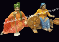 Statues de femmes Punjabi Bhangra en bois, modernes, luxueuses et simples, pour la décoration de mariage en intérieur/extérieur