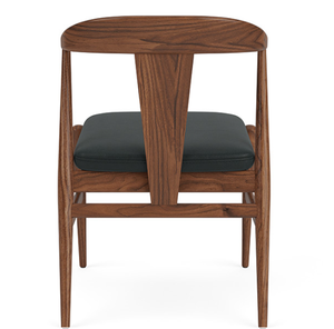 Silla de comedor nórdica moderna con tapicería y marco de madera para interiores y exteriores de comedor sofisticados - Product Image 4