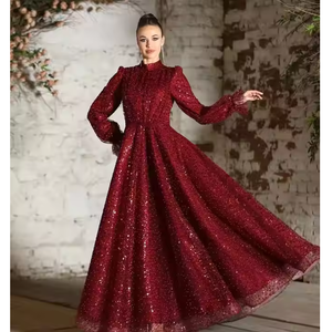 ชุดราตรีหรูหราสไตล์วินเทจไม่มีแขนยาวถึงพื้นดีไซน์เรียบง่ายเส้นใยโพลีเอสเตอร์ - Product Image 2