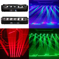 Lumière laser RVB 6 yeux pleine couleur avec commande vocale et DMX, projecteur laser DJ à tête mobile pour scène, discothèque, bar