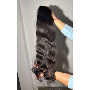 Extensiones de cabello humano ondulado natural a precio de fábrica al por mayor de India, color de cabello natural indio - Product Image 2