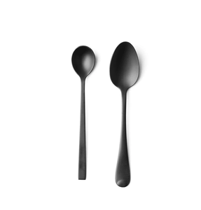 Cuillère/fourchette en acier miroir ensemble de cuillères à salade 3 pièces faites à la main nourriture et cuillères à soupe de riz confortables - Product Image 4