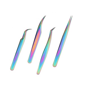 Juego de 4 Uds. De pinzas para extensión de pestañas, Micro tijera de resorte con mango de espejo para pestañas, juego de herramientas para maquillaje de pestañas, herramientas de belleza - Product Image 5